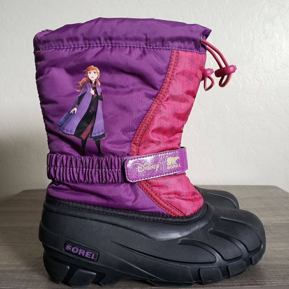 Sorel x Disney Flurry Frozen 2 Anna Snow Boot Purple/Pink/Black Size Big Girls 4